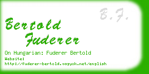 bertold fuderer business card